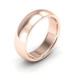 14K Rose Gold 6mm heavy weight half round comfort fit wedding band - DELLAFORA