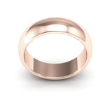 14K Rose Gold 6mm heavy weight half round wedding band - DELLAFORA