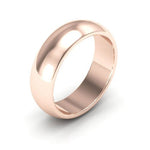 14K Rose Gold 6mm heavy weight half round wedding band - DELLAFORA