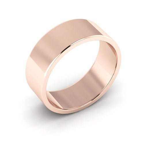 14K Rose Gold 7mm flat wedding band - DELLAFORA