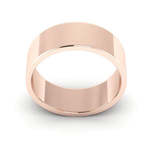 14K Rose Gold 7mm flat wedding band - DELLAFORA