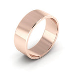 14K Rose Gold 7mm flat wedding band - DELLAFORA