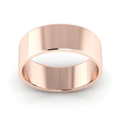 14K Rose Gold 7mm flat wedding band - DELLAFORA