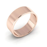 14K Rose Gold 7mm flat wedding band - DELLAFORA