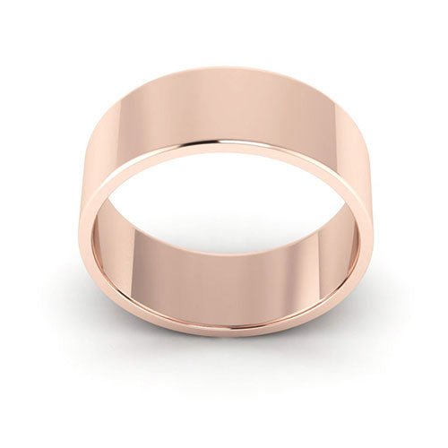 14K Rose Gold 7mm flat wedding band - DELLAFORA