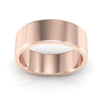 14K Rose Gold 7mm heavy weight flat wedding band - DELLAFORA