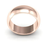 14K Rose Gold 7mm heavy weight half round wedding band - DELLAFORA