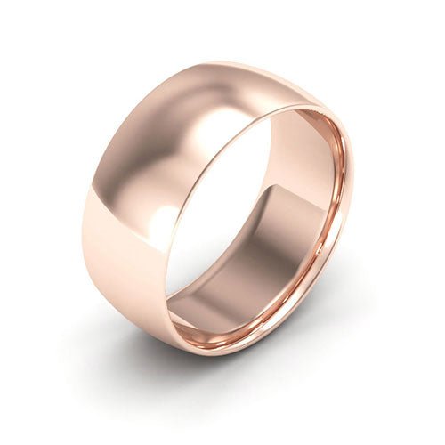 14K Rose Gold 8mm half round comfort fit wedding band - DELLAFORA