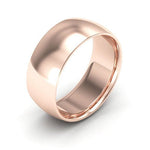 14K Rose Gold 8mm half round comfort fit wedding band - DELLAFORA