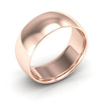 14K Rose Gold 8mm half round comfort fit wedding band - DELLAFORA