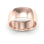 14K Rose Gold 8mm half round comfort fit wedding band - DELLAFORA