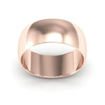 14K Rose Gold 8mm half round wedding band - DELLAFORA