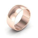 14K Rose Gold 8mm half round wedding band - DELLAFORA