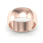 14K Rose Gold 8mm half round wedding band - DELLAFORA