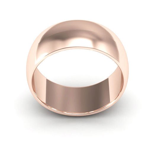 14K Rose Gold 8mm half round wedding band - DELLAFORA