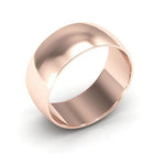 14K Rose Gold 8mm half round wedding band - DELLAFORA