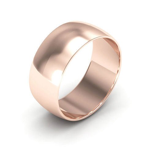 14K Rose Gold 8mm half round wedding band - DELLAFORA