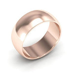 14K Rose Gold 8mm half round wedding band - DELLAFORA