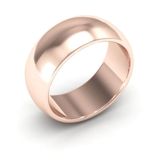 14K Rose Gold 8mm heavy weight half round wedding band - DELLAFORA