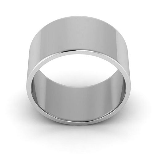 14K White Gold 10mm flat wedding band - DELLAFORA