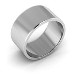 14K White Gold 10mm flat wedding band - DELLAFORA