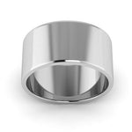 14K White Gold 10mm flat wedding band - DELLAFORA