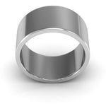 14K White Gold 10mm heavy weight flat wedding band - DELLAFORA