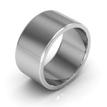 14K White Gold 10mm heavy weight flat wedding band - DELLAFORA