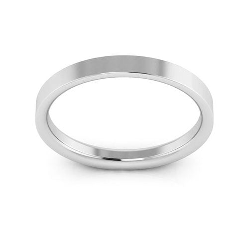 14K White Gold 2.5mm flat comfort fit wedding band - DELLAFORA