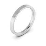 14K White Gold 2.5mm flat comfort fit wedding band - DELLAFORA