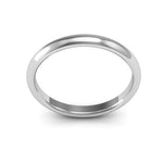 14K White Gold 2.5mm half round comfort fit wedding band - DELLAFORA