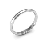 14K White Gold 2.5mm half round comfort fit wedding band - DELLAFORA