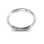 14K White Gold 2.5mm half round comfort fit wedding band - DELLAFORA