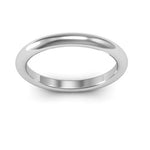 14K White Gold 2.5mm heavy weight half round comfort fit wedding band - DELLAFORA