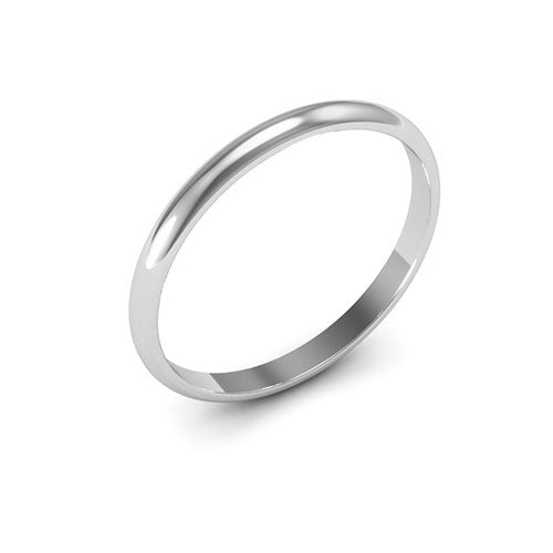 14K White Gold 2mm half round wedding band - DELLAFORA