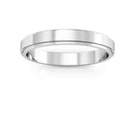 14K White Gold 3mm flat edge design wedding band - DELLAFORA