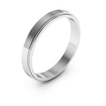 14K White Gold 3mm flat edge design wedding band - DELLAFORA