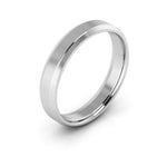 14K White Gold 4mm beveled edge comfort fit wedding band - DELLAFORA