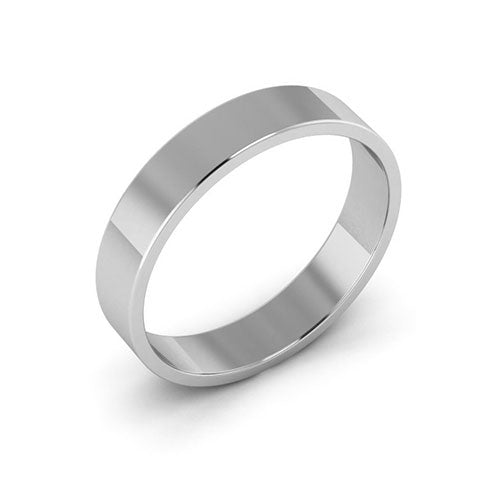 14K White Gold 4mm flat wedding band - DELLAFORA