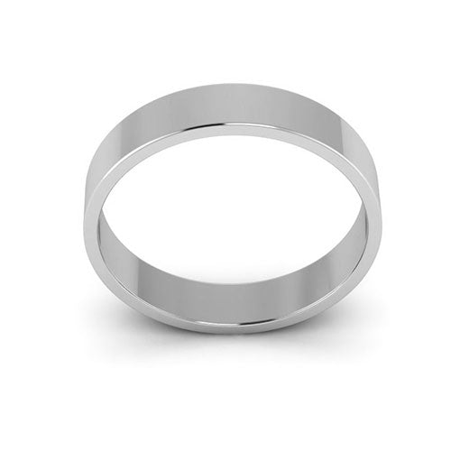 14K White Gold 4mm flat wedding band - DELLAFORA