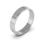 14K White Gold 4mm flat wedding band - DELLAFORA