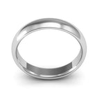 14K White Gold 4mm half round comfort fit wedding band - DELLAFORA