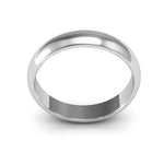 14K White Gold 4mm half round wedding band - DELLAFORA