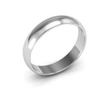 14K White Gold 4mm half round wedding band - DELLAFORA