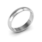 14K White Gold 4mm half round wedding band - DELLAFORA