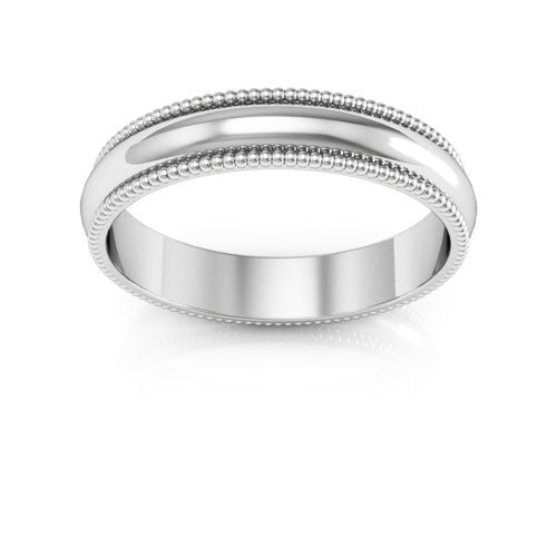 14K White Gold 4mm milgrain wedding band - DELLAFORA