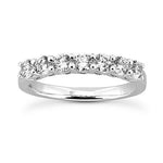 14K White gold 4mm prong set women's 0.70 carats diamond wedding band. - DELLAFORA