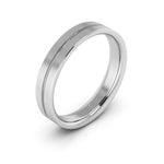 14K White Gold 4mm rigged flat comfort fit wedding band - DELLAFORA