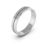 14K White Gold 4mm rigged flat wedding band - DELLAFORA