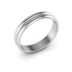 14K White Gold 4mm rigged half round wedding band - DELLAFORA